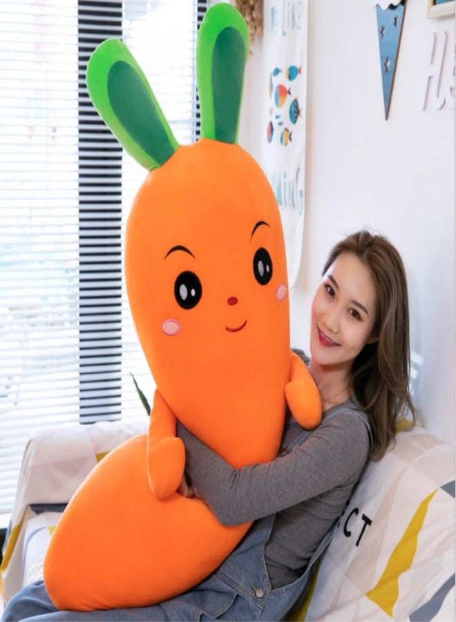 OUKEYI Carrot Hugging Pillow,27.5inch/70cm Cartoon Smile Carrot Plush Toy，Cute Carrot Shape Pillow Stuffed Carrot Toy Soft Carrot Doll for Kids Girls GIF (Smile), Orange - Image 2